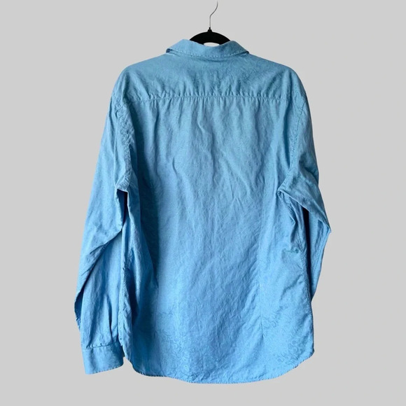 Versace Collection Blue Paisley Pattern Slim Fit Button Down  Shirt - Picture 2 of 15